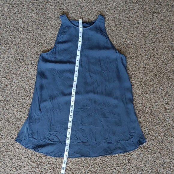 THEORY Blue Sleeveless High-Low Top - Picture 5 of 7